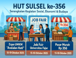 Peringatan HUT Sulsel ke-356, Pemprov Gelar Expo UMKM, Job Fair, dan Pasar Murah Rp356