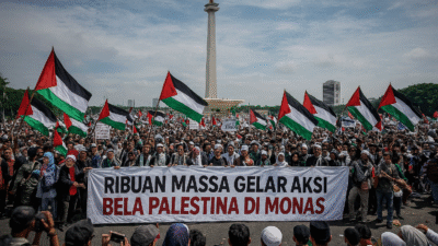 Ribuan Massa Gelar Aksi Bela Palestina di Jakarta, Suara Solidaritas Menggema di Monas