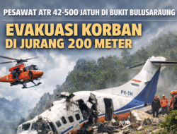Pesawat ATR 42-500 Ditemukan di Bukit Bulusaraung Pangkep, Basarnas Evakuasi Korban dari Jurang 200 Meter