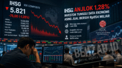 IHSG Anjlok 1,28 Persen ke Level 5.821, Investor Tunggu Data Ekonomi dan Asing Jual Bersih Rp854 Miliar