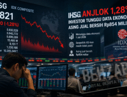 IHSG Anjlok 1,28 Persen ke Level 5.821, Investor Tunggu Data Ekonomi dan Asing Jual Bersih Rp854 Miliar